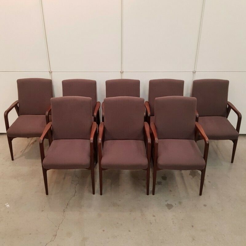 Set Van 8 Deense Teakhouten Fauteuils photo vinterior