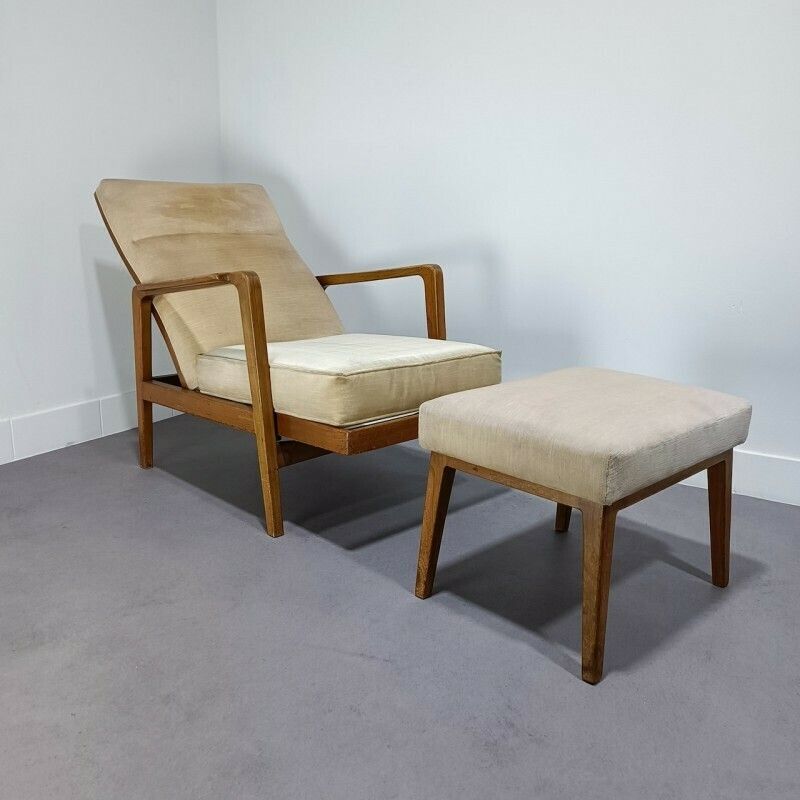 Knoll Antimot Chair And Stool, 1960s photo vintage