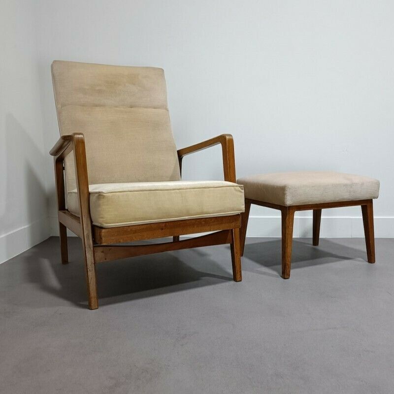 photo for sale Knoll Antimot Chair And Stool, 1960s