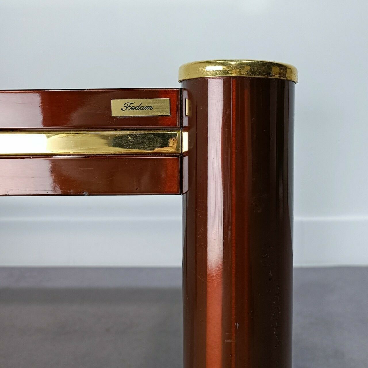 Fedam Burgundy And Gold Salon Table photo furniture