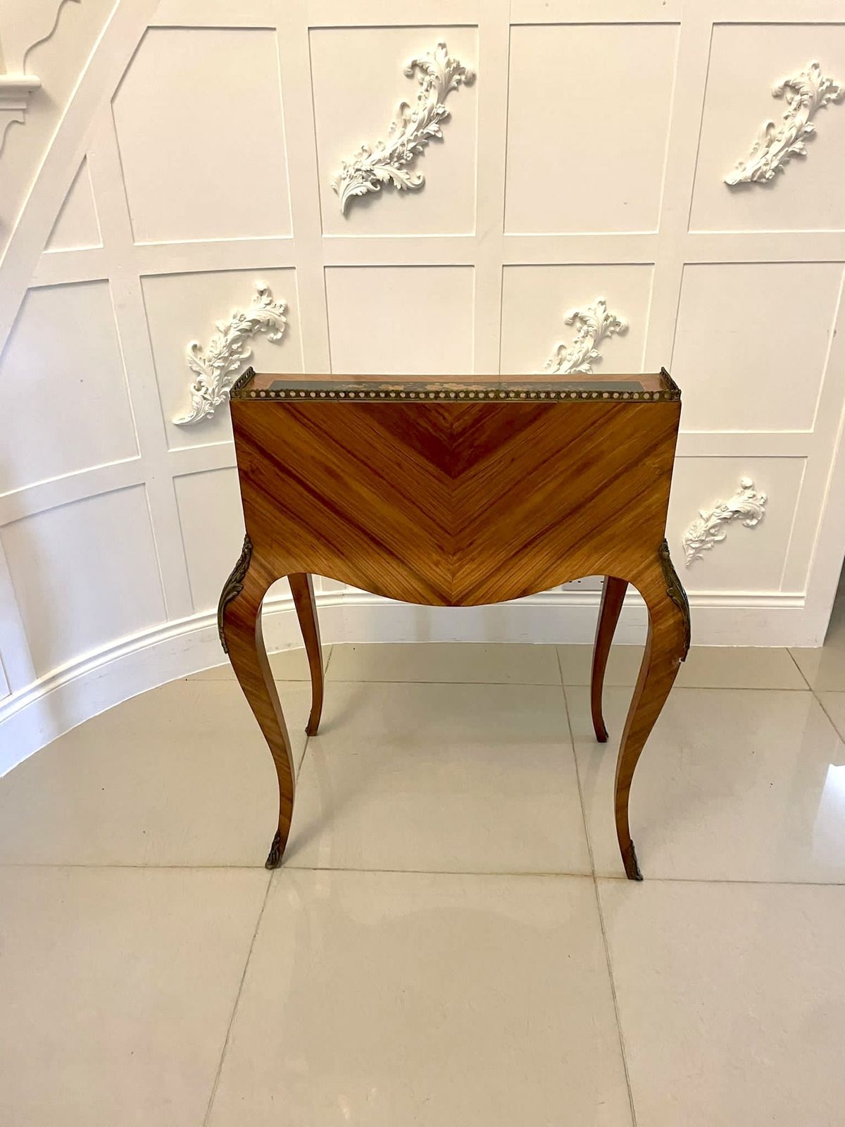photo for sale Antique 19th Century Quality Satinwood Freestanding Marquetry Inlaid French Bureau