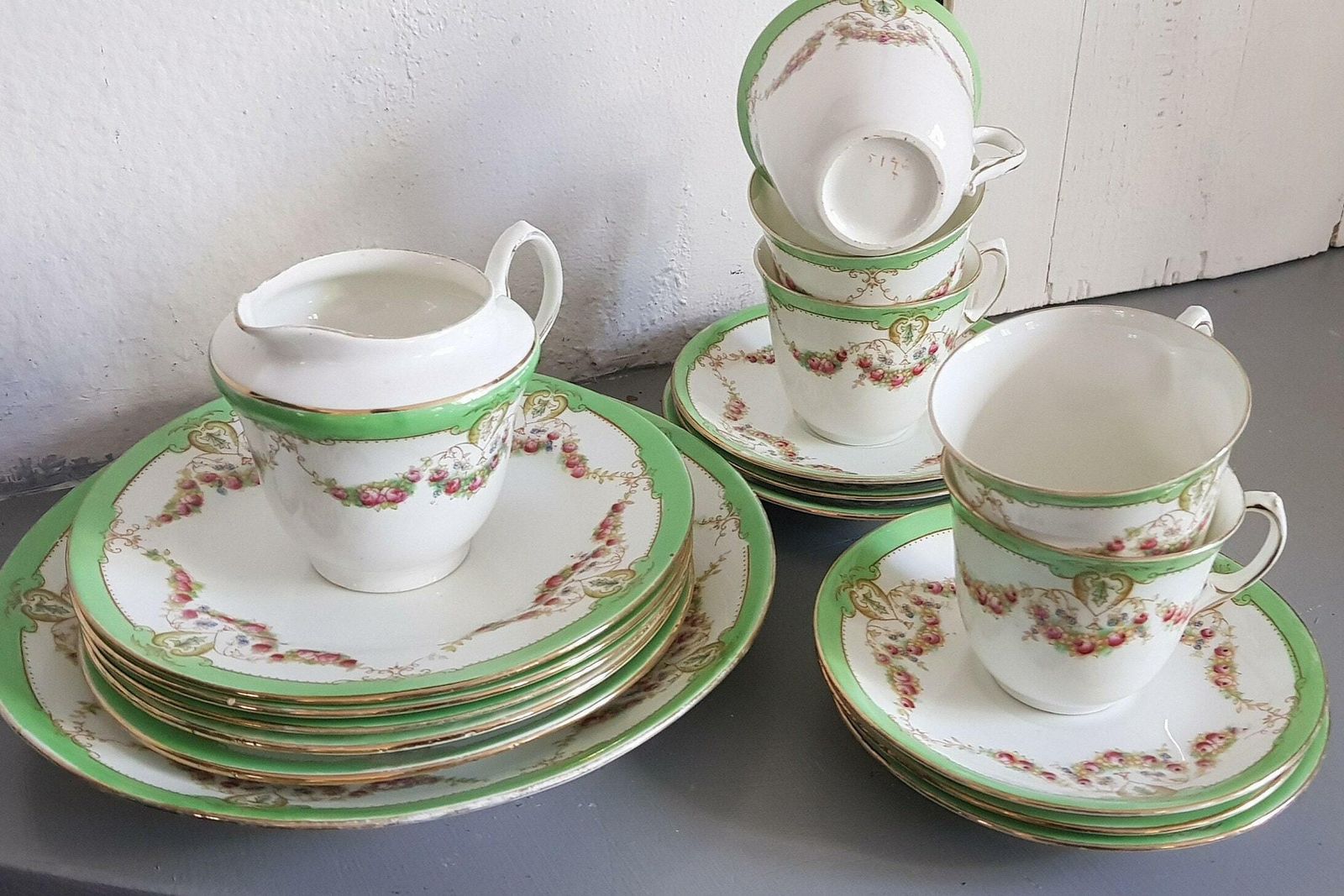 Edwardian Balmoral China Redfern And Drakeford Pink Roses Partial Tea Set photo furniture
