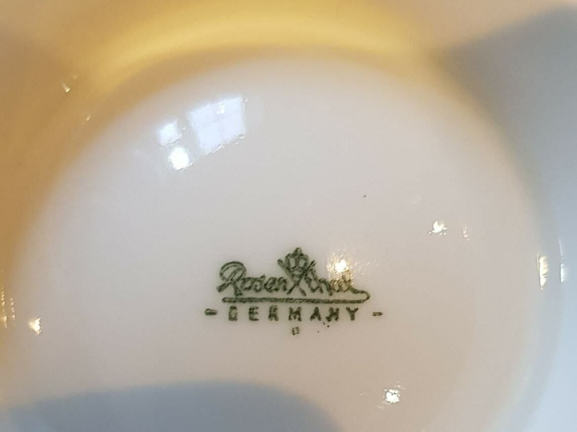 4 Rosenthal Form 2000 Double Handled Soup Bowl And Saucer By Raymond Loewy, West Germany. 1954 Mid Century Modern German Porcelain. photo 69.0