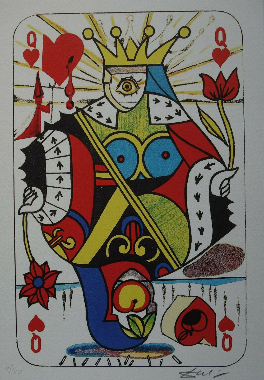 photo for sale Fine Surrealist Limited Edition Print, Surreal Playing Cards   Queen, Salvador Dali, Signed & Numbered In Pencil