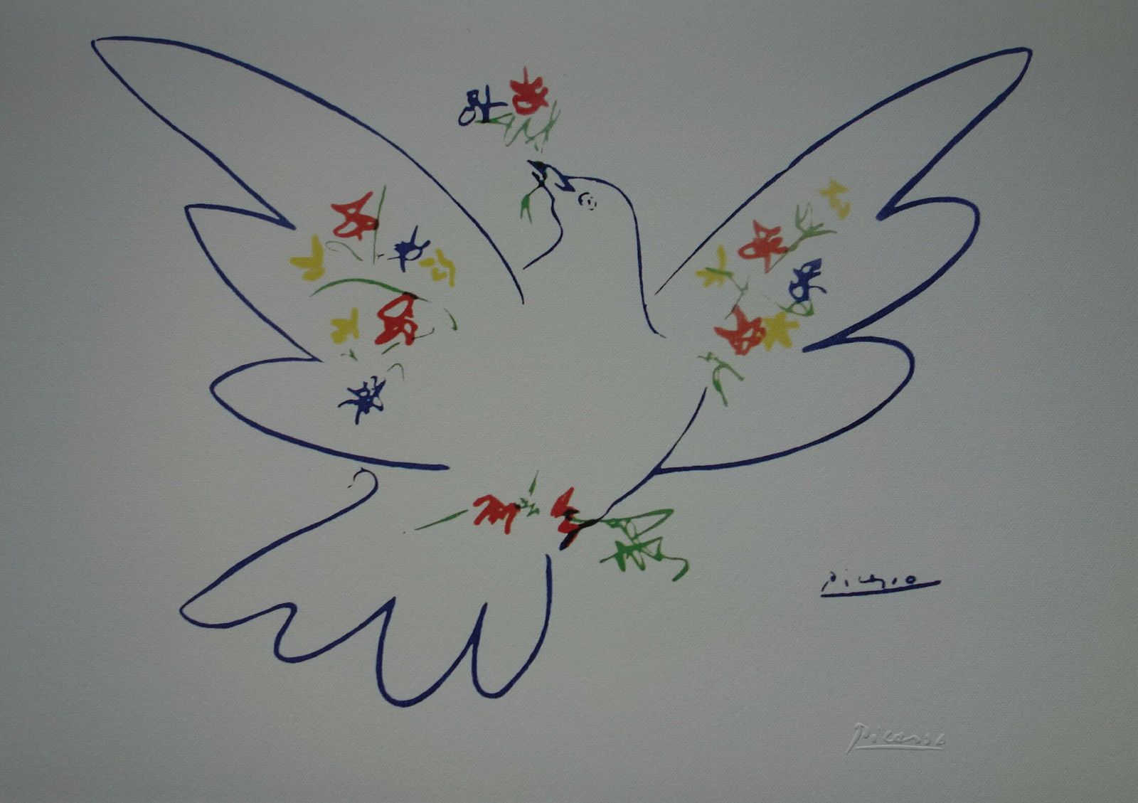 Rare Beautiful Limited Cubist Print   Dove, Pablo Picasso, Signed & Stamped
