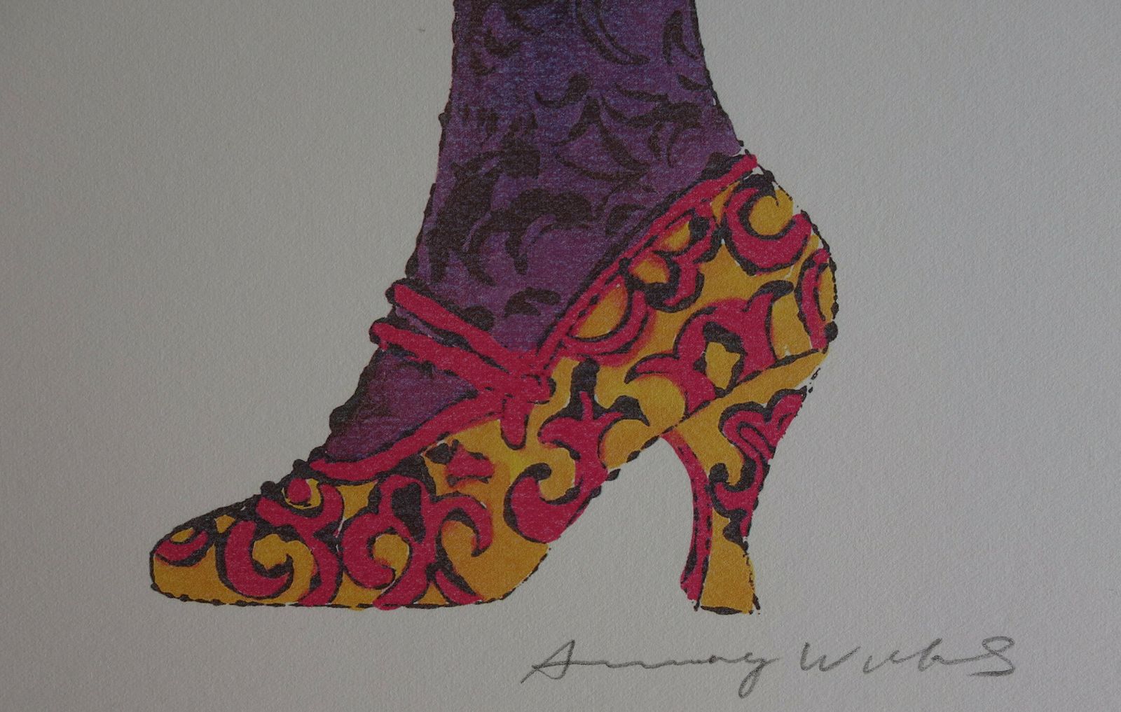 Fine Pop Art Limited Edition Illustration Print   Shoe, Andy Warhol, Signed & Stamped With Estate Stamp, Trial Proof photo Art