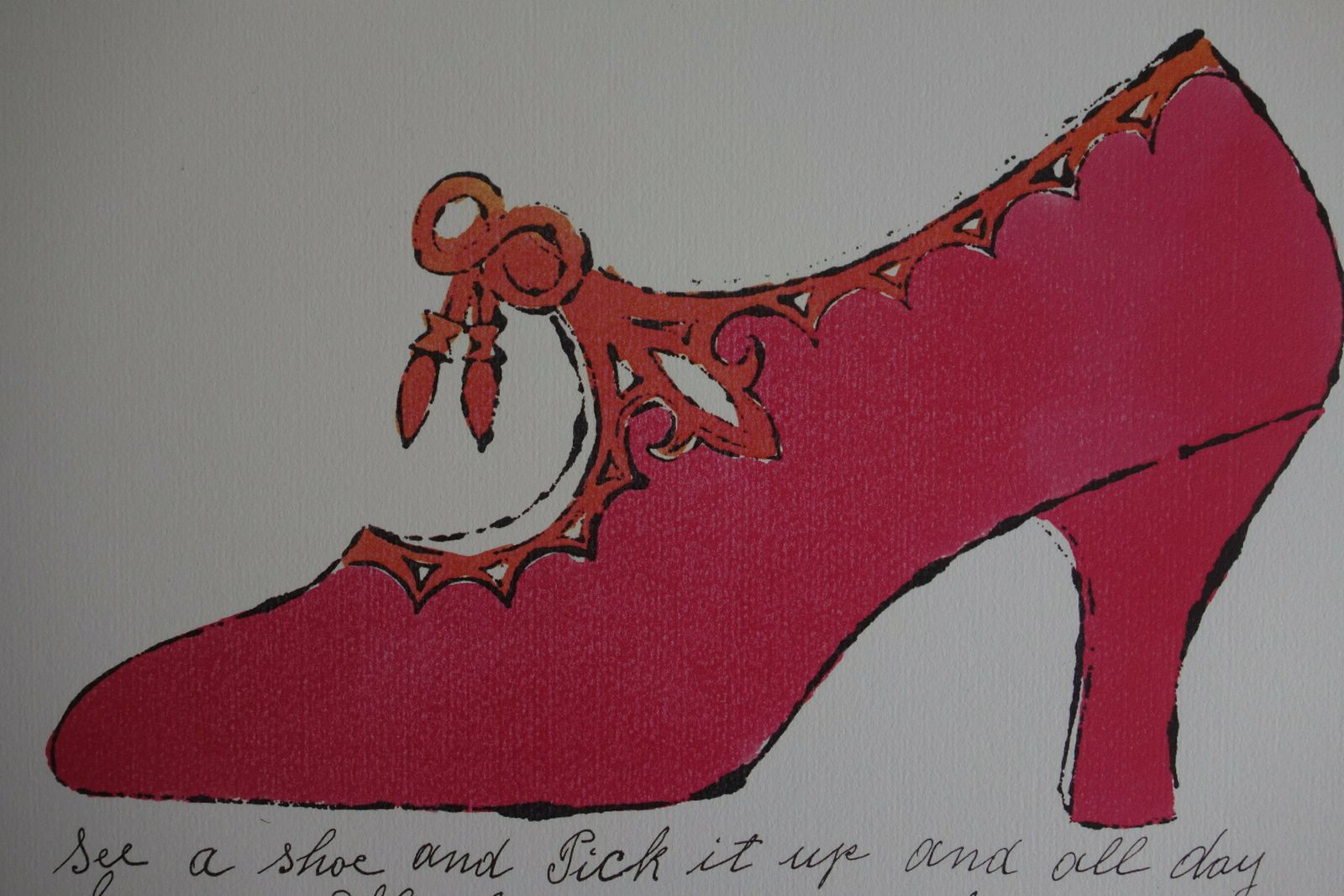 Fine Pop Art Illustration Print   Shoe, Andy Warhol, Signed & Stamped With Estate Stamp photo furniture