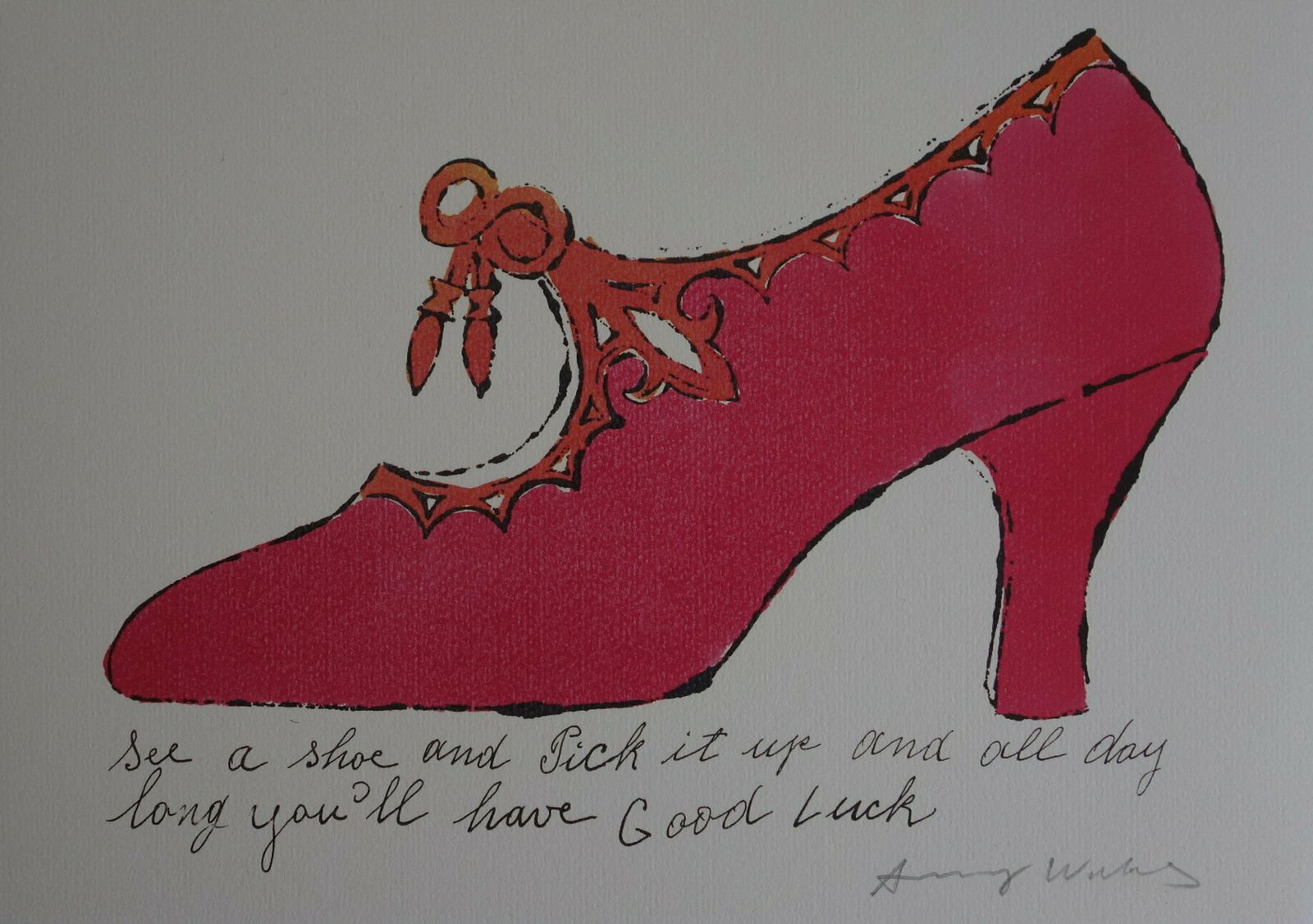 Fine Pop Art Illustration Print   Shoe, Andy Warhol, Signed & Stamped With Estate Stamp photo buy