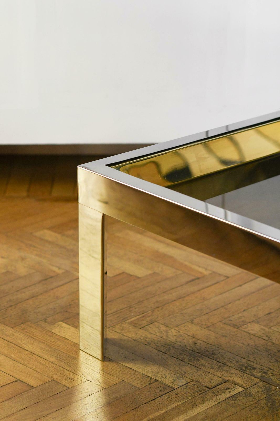 Coffee Table In Brass And Chromed Metal With Glass Top, Italy 1970 photo Furniture