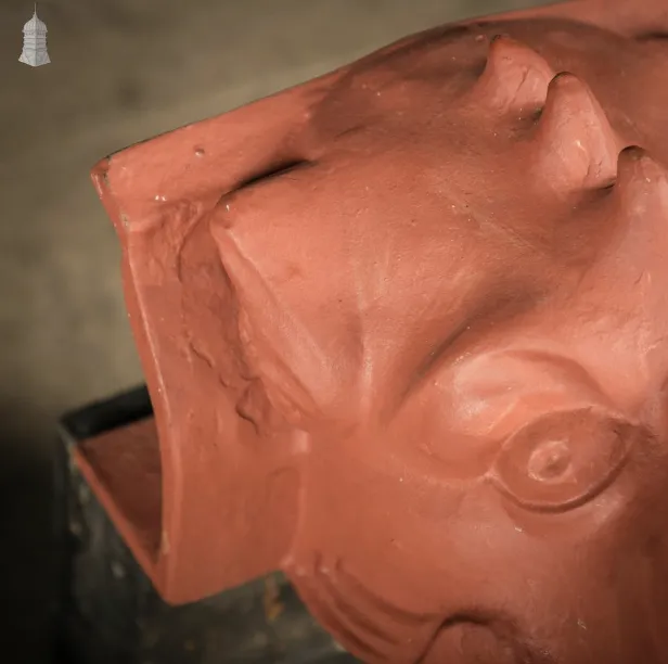 420.0 Running Outlet Offset Swan Neck, Dragon Head Design Downpipe Joints, Cast Iron Finished In Red Oxide Paint photo