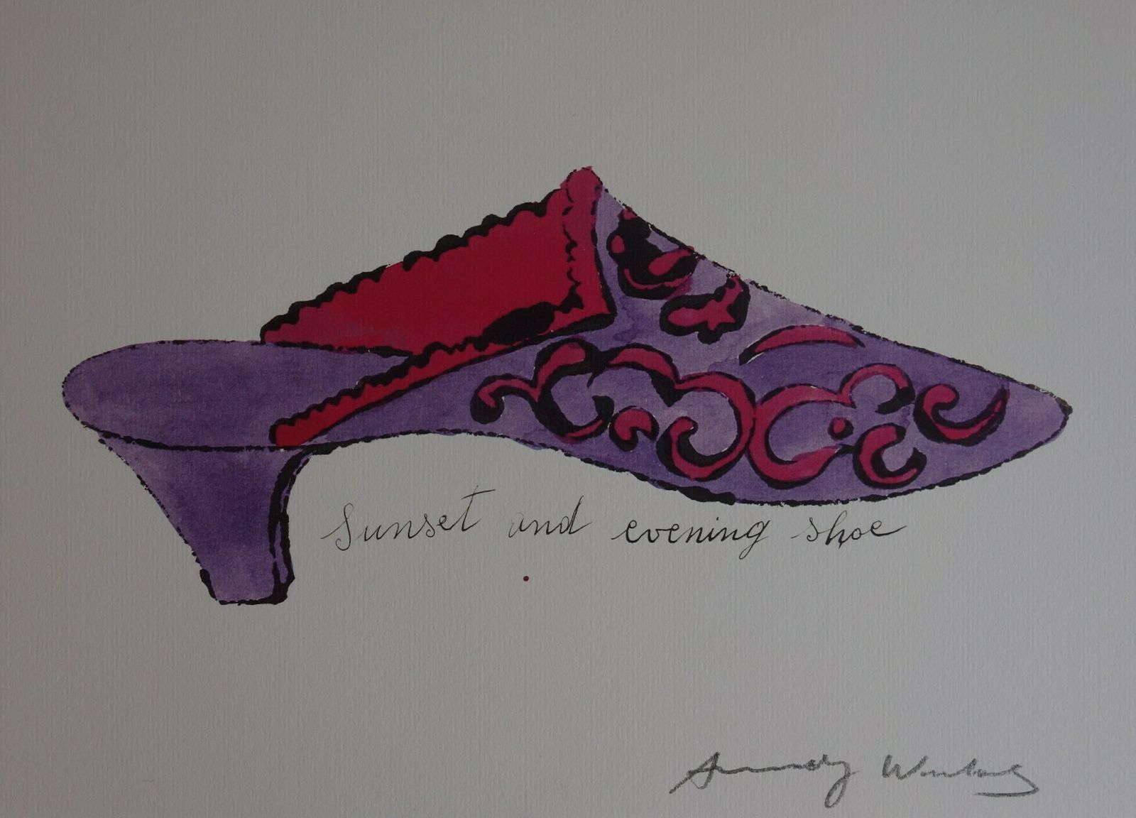 Fine Pop Art Illustration Print   Shoe, Andy Warhol, Signed & Stamped With Estate Stamp photo buy