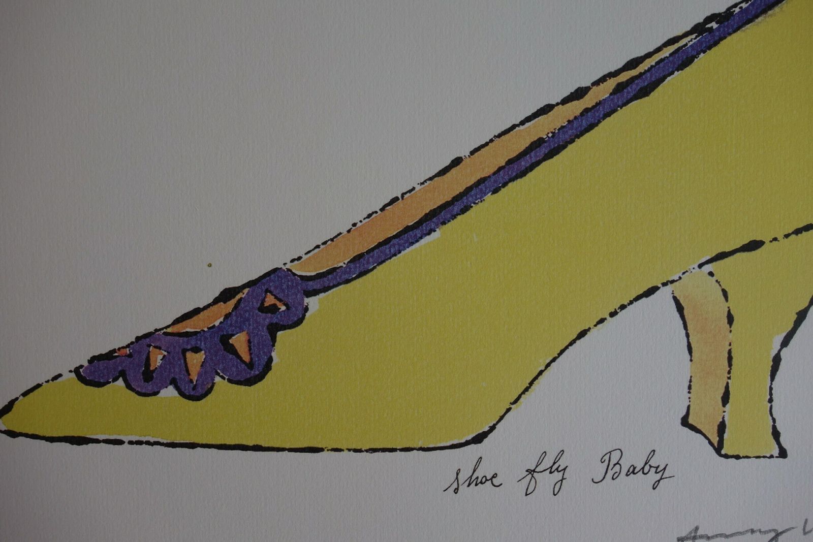 Fine Pop Art Illustration Print   Shoe, Andy Warhol, Signed & Stamped With Estate Stamp photo furniture