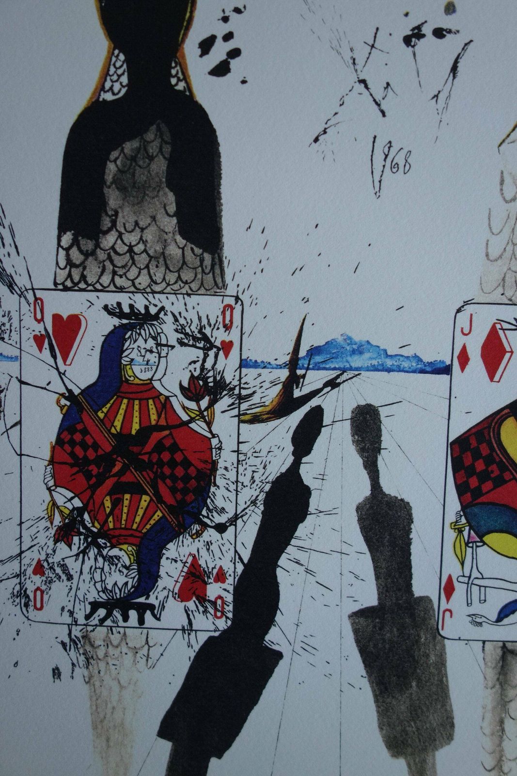 Fine Surrealist Limited Edition Print, Surreal Playing Cards   Queen And Jack, Salvador Dali, Signed & Numbered In Pencil photo furniture