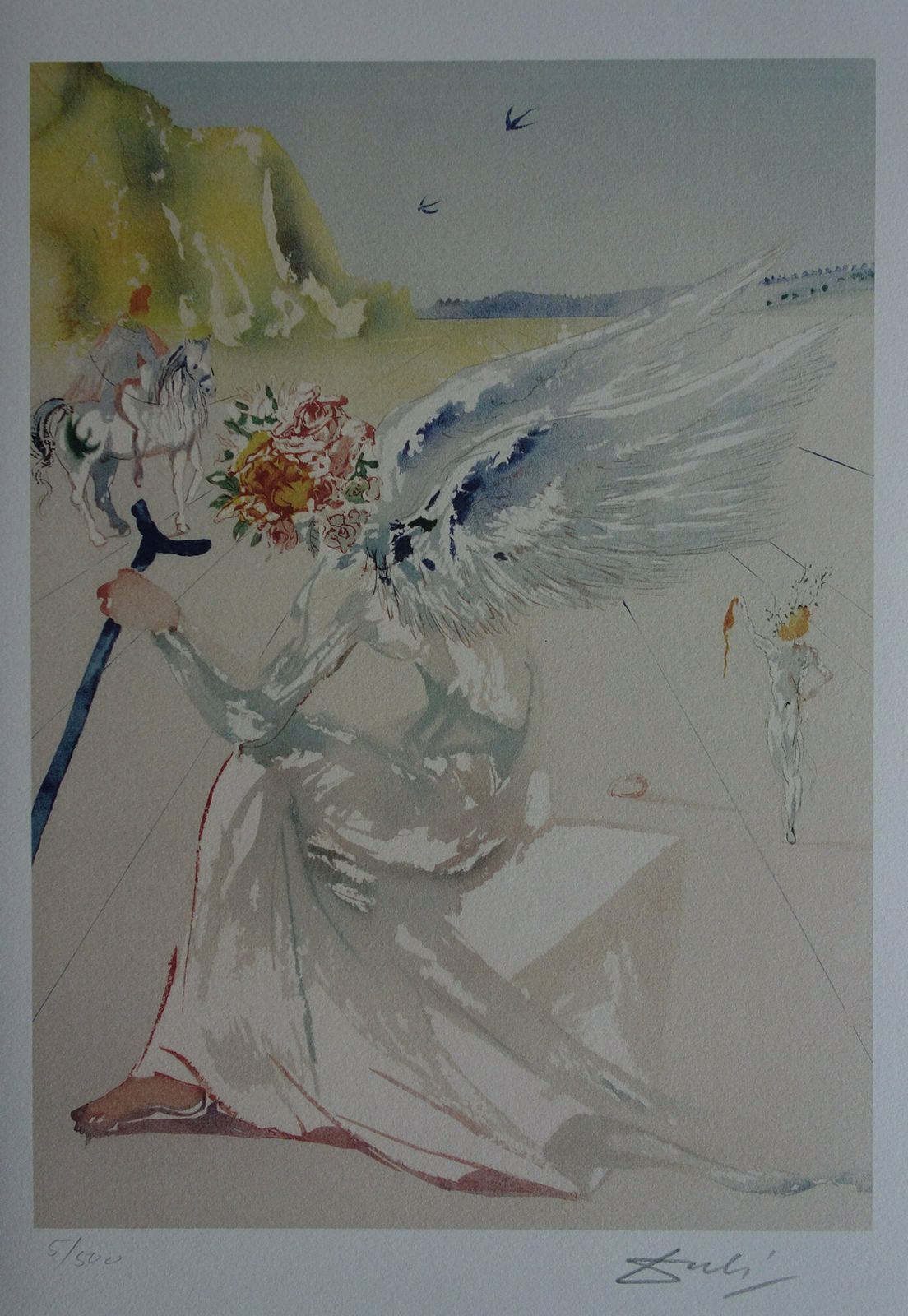 photo for sale Fine Surrealist Limited Edition Print, Angel, Salvador Dali, Signed & Numbered In Pencil