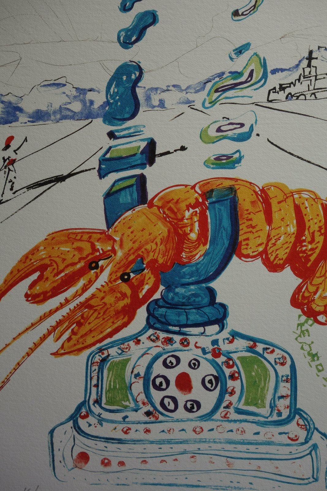 Fine Surrealist Limited Edition Print, Lobster Telephone, Salvador Dali, Signed & Numbered In Pencil photo furniture
