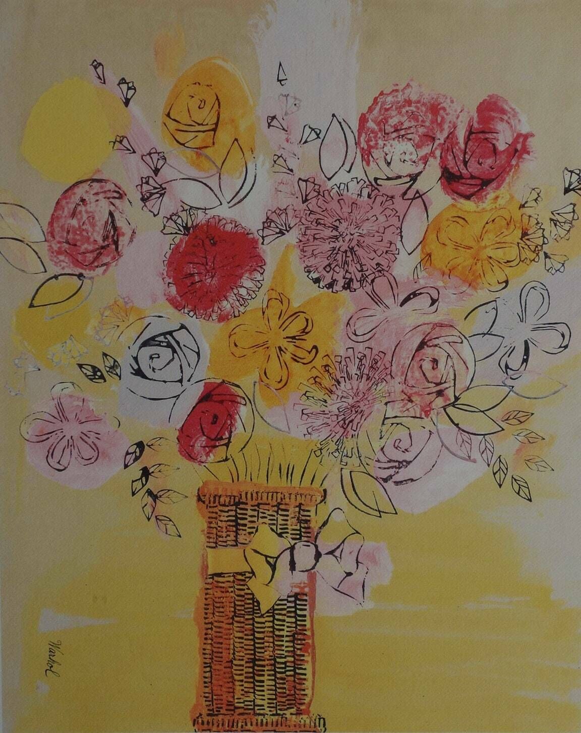 Fine Pop Art Limited Edition Print   Illustration   Flowers, Andy Warhol, Signed & Numbered photo furniture