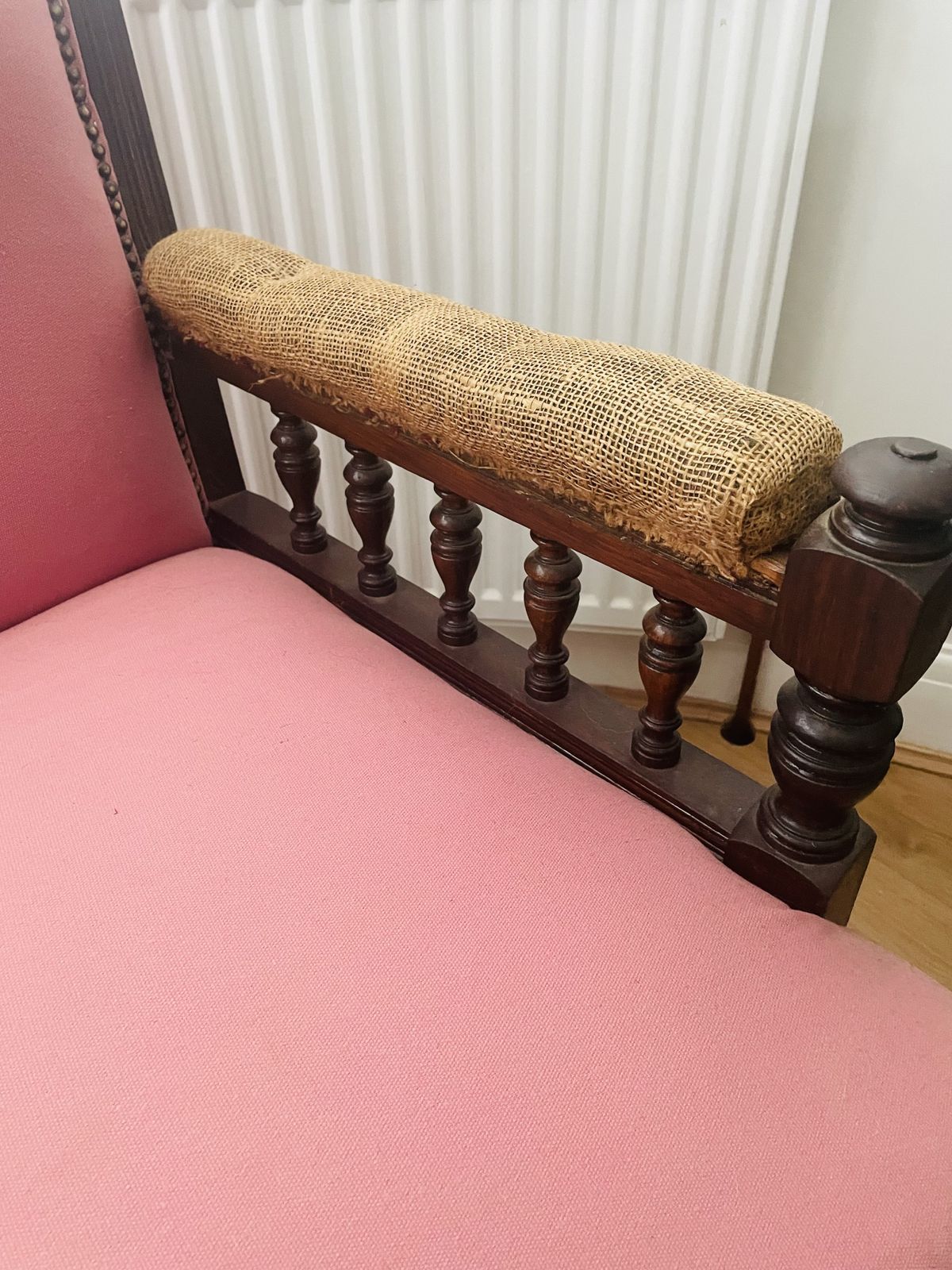 Pair Of Beautiful Large Edwardian Style Armchairs, Dark Wood photo furniture