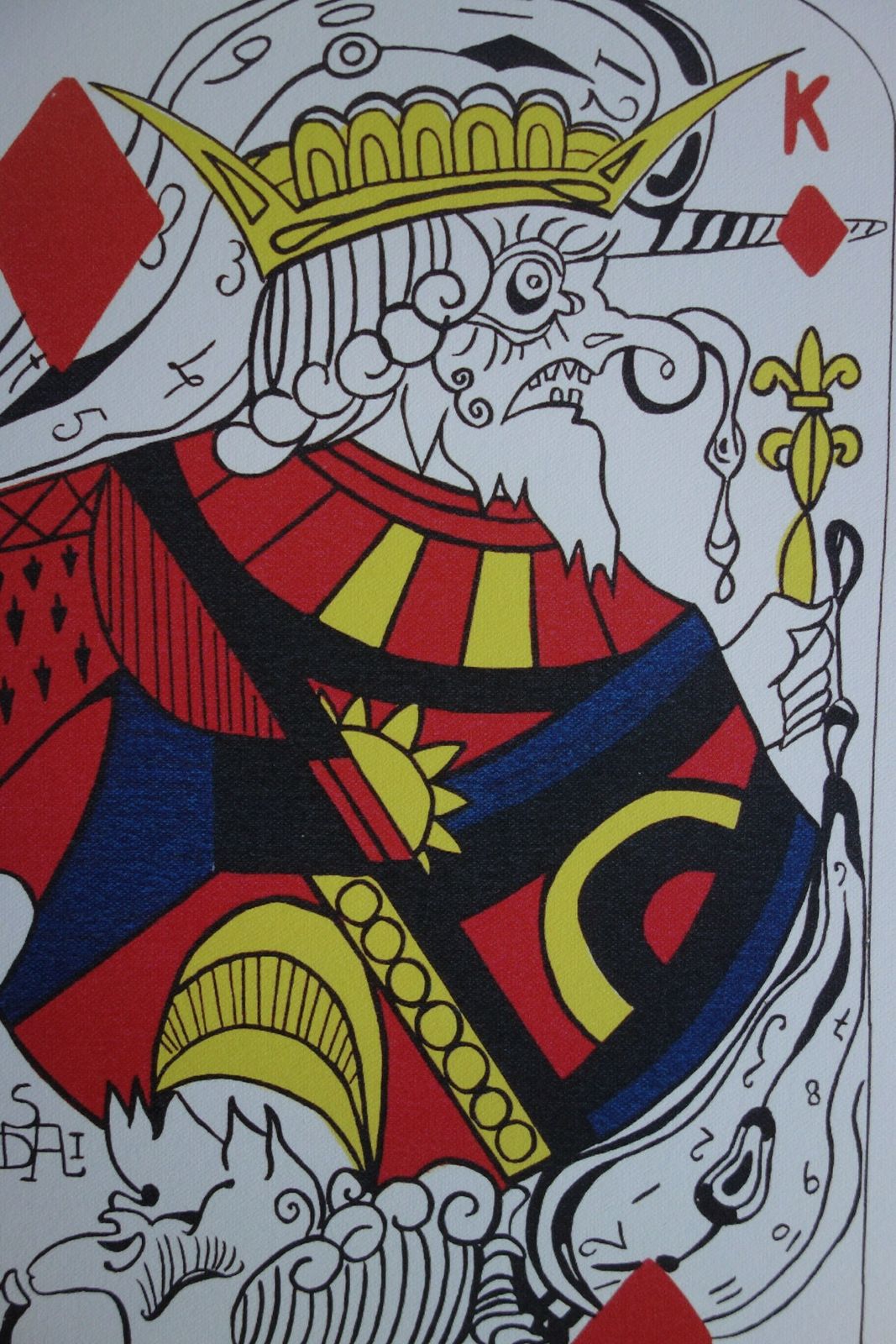 Fine Surrealist Limited Edition Print, Surreal Playing Cards   King   Diamonds, Salvador Dali, Signed & Numbered In Pencil photo furniture