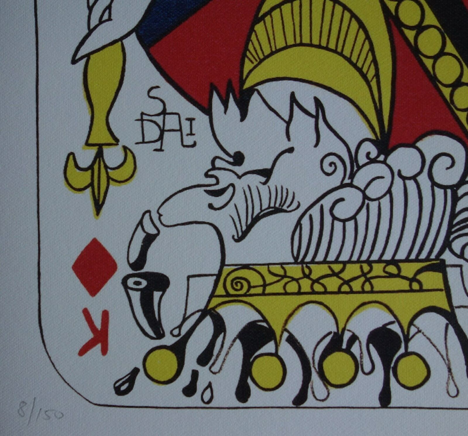 Fine Surrealist Limited Edition Print, Surreal Playing Cards   King   Diamonds, Salvador Dali, Signed & Numbered In Pencil photo Home Decor