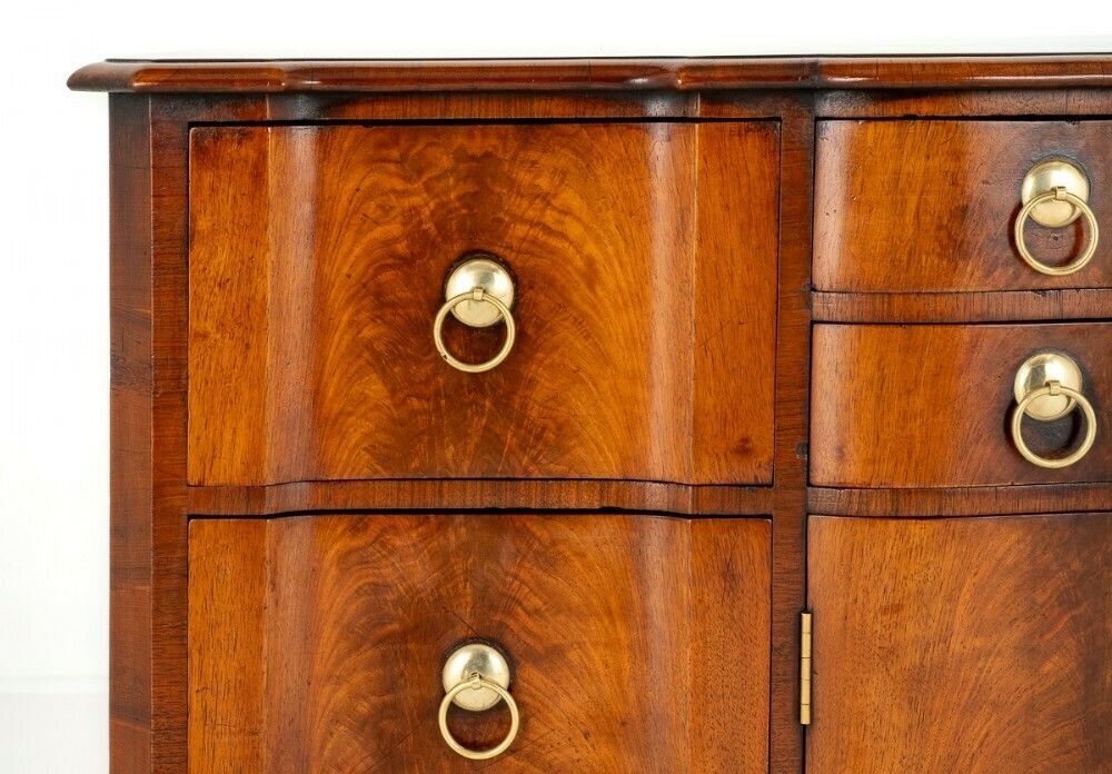 Queen Anne Commode Walnut Side Cabinet photo vintage