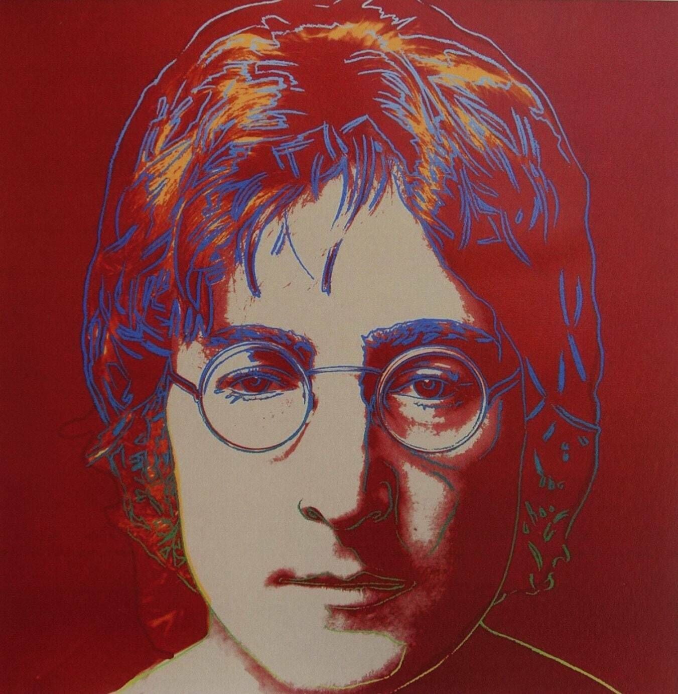 Fine Pop Art Andy Warhol Limited Edition Print – John Lennon, Signed Trial Proof photo furniture