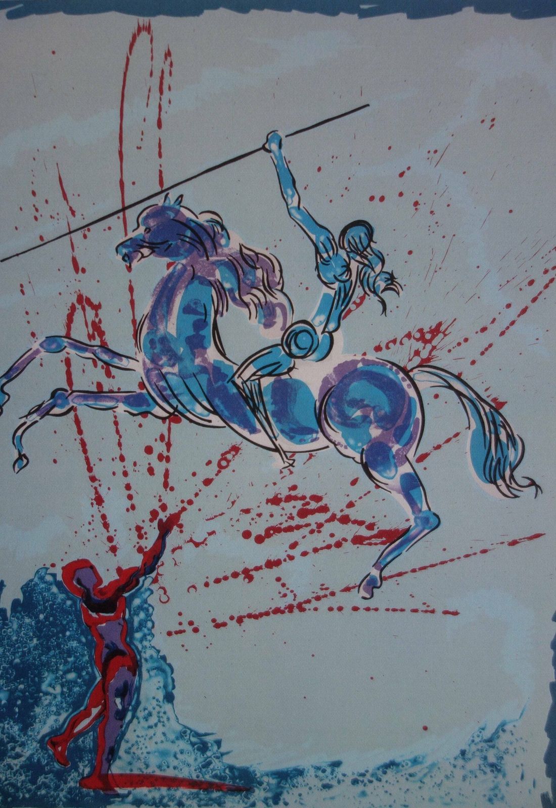Fine Surrealist Limited Edition Print, Horse Rider, Salvador Dali, Signed & Numbered In Pencil photo furniture