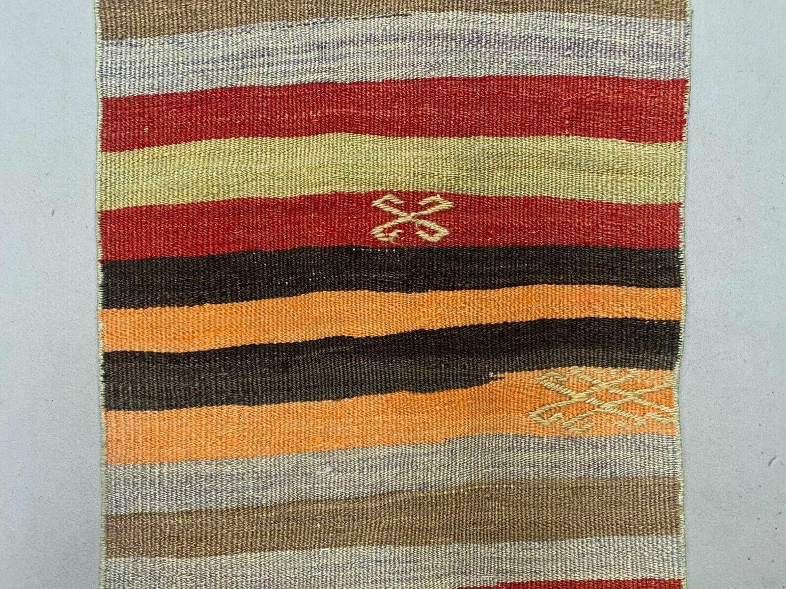 Textiles Old Turkish Narrow Kilim Runner 347x49 Cm Shabby Chic, Vintage Kelim photo