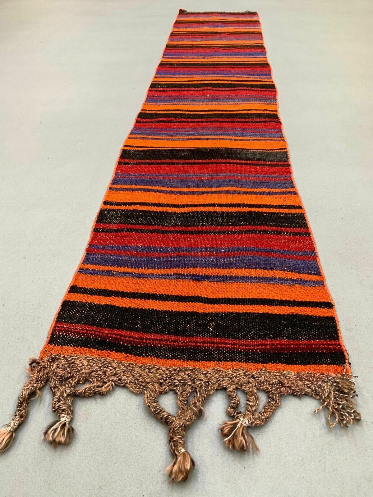 Old Turkish Narrow Kilim Runner 280x54 Cm Shabby Chic, Vintage Kelim