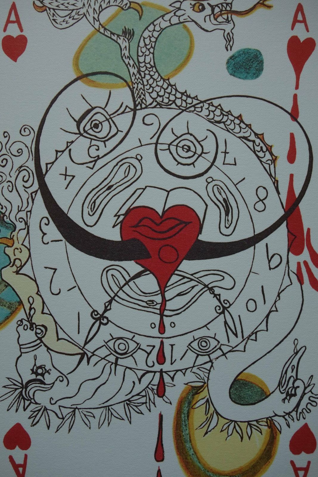Fine Surrealist Limited Edition Print, Surreal Playing Cards   Ace, Salvador Dali, Signed & Numbered In Pencil photo furniture