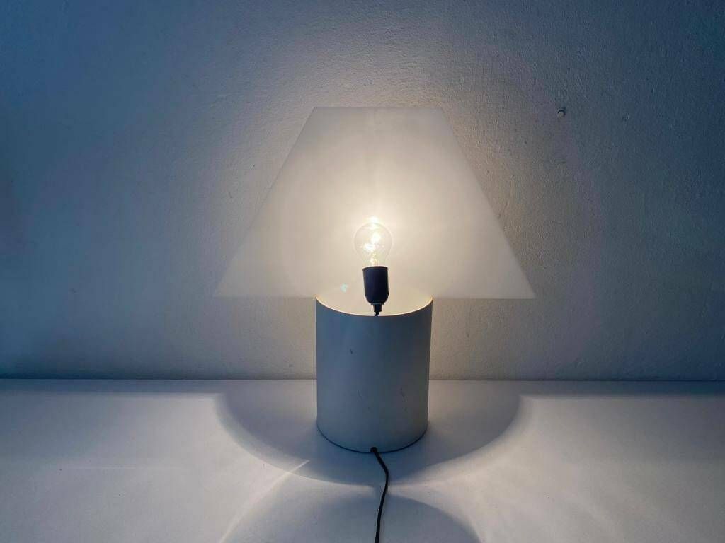 White Plexiglass Table Lamp By Mario Barbaglia & Marco Colombo For Paf Studio, 1980s, Italy photo buy