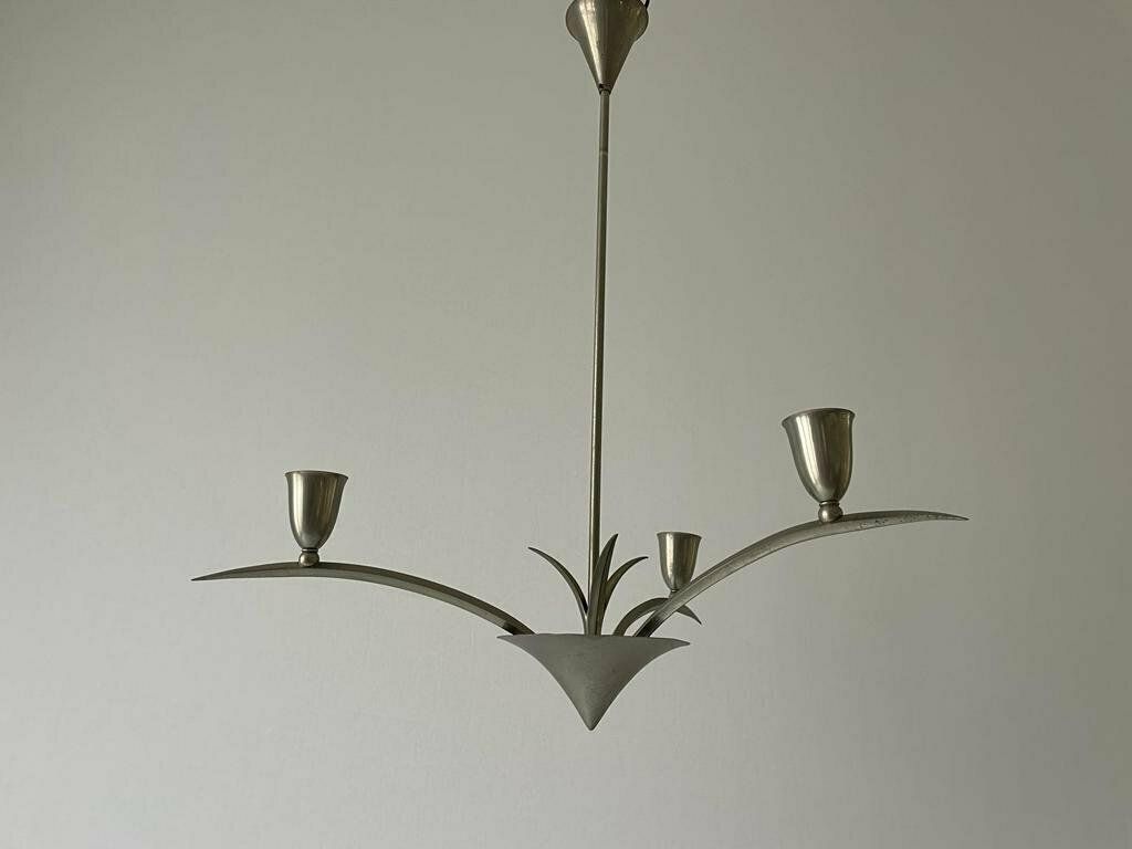 Unusual Arc Shaped 3 Armed Sputnik Chandelier, 40s/50s, France photo for sale
