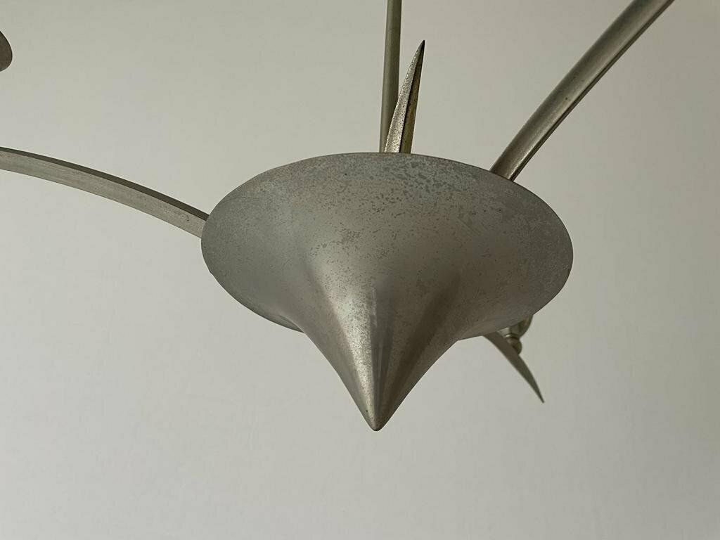 photo furniture Unusual Arc Shaped 3 Armed Sputnik Chandelier, 40s/50s, France