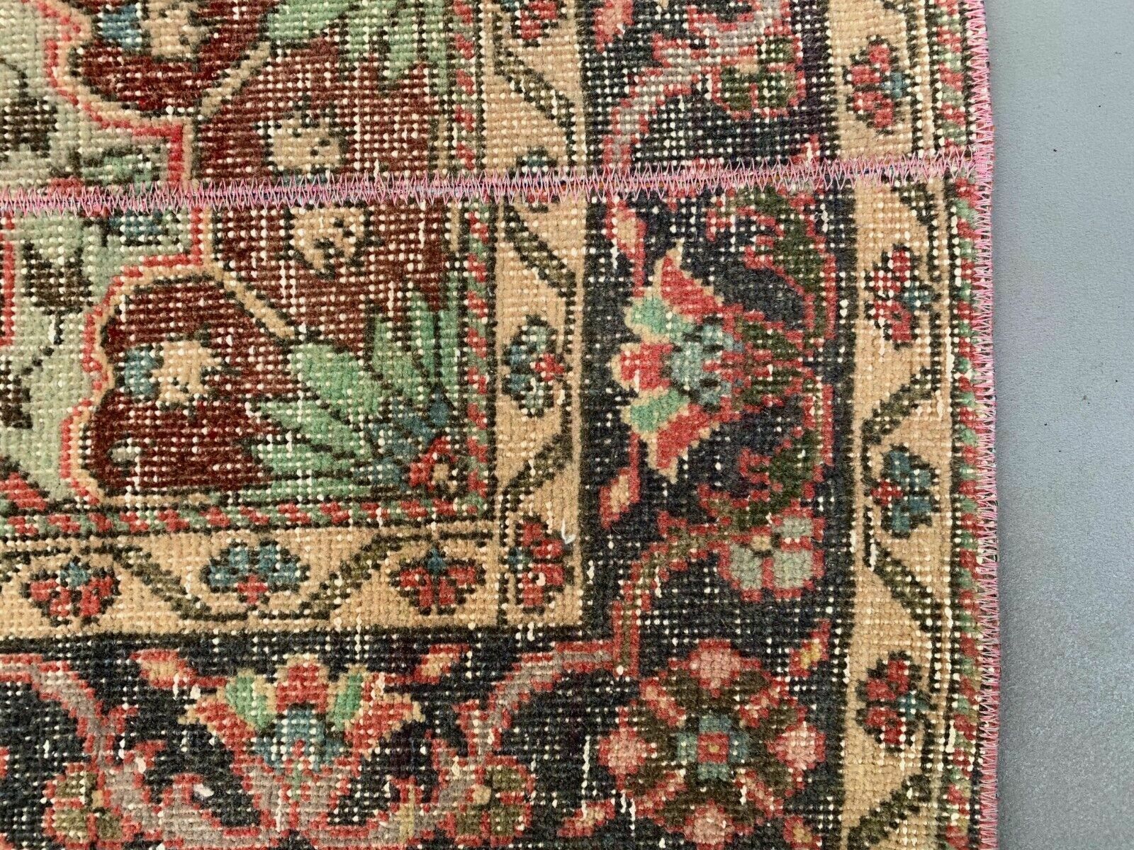Distressed Turkish Narrow Runner 397x63 Cm Wool Vintage Tribal Rug photo vintage