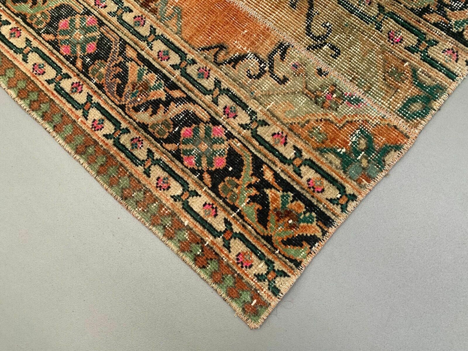 Distressed Turkish Narrow Runner 270x67 Cm Wool Vintage Tribal Rug photo 335.0
