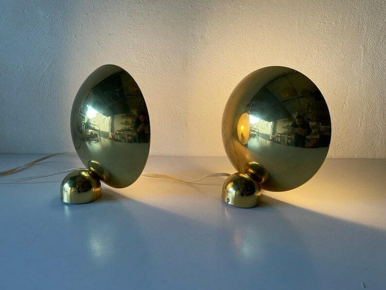 Exceptional Brass Pair Of Sconces By Hustadt Leuchten, 1960s, Germany photo furniture