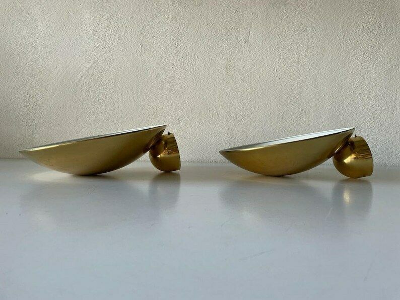Exceptional Brass Pair Of Sconces By Hustadt Leuchten, 1960s, Germany photo vinterior