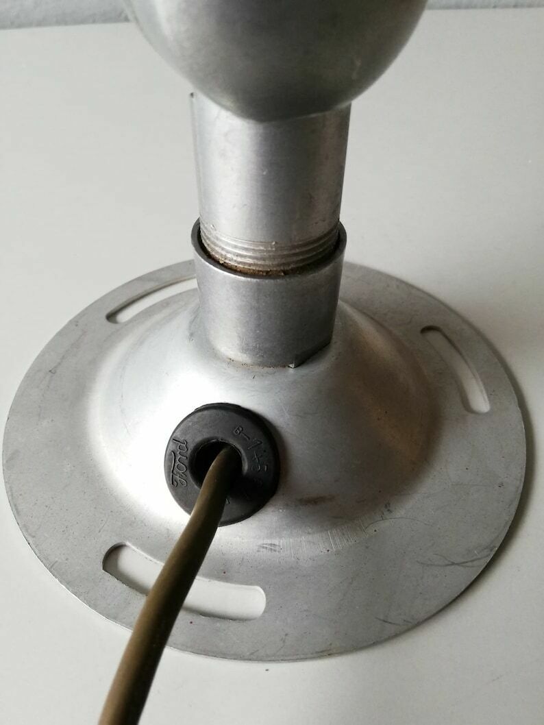 Very Rare Chrome Philips Table Lamp   Adjustable Head   Available To Hang On Wall   Industrial Desk Light   60s Germany photo 277.0