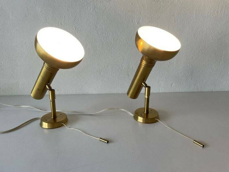 Rare Space Age Gold Metal Pair Of Sconces By Cosack, 1970s, Germany