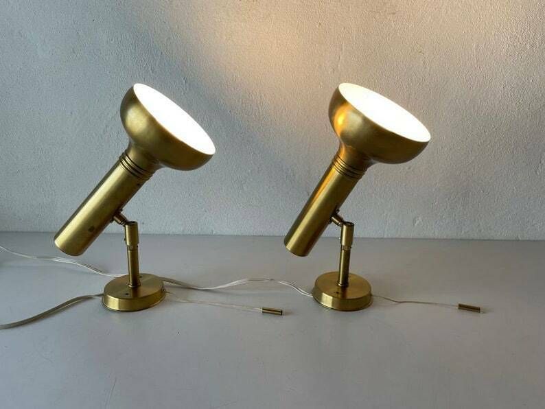 Rare Space Age Gold Metal Pair Of Sconces By Cosack, 1970s, Germany photo 924.0