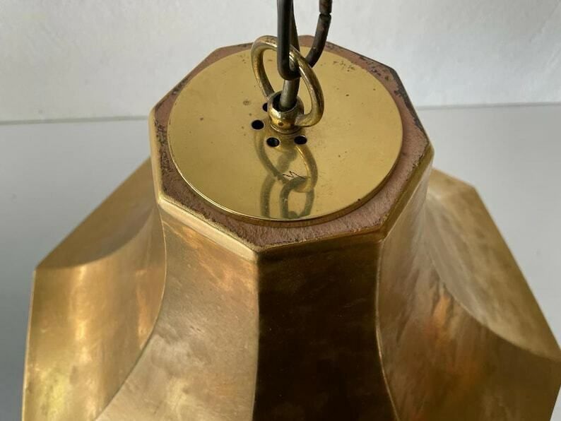 photo furniture Exclusive Gold Ceramic German Pendant Lamp By Licht+Wohnen, Karlsruhe, 1970s, Germany