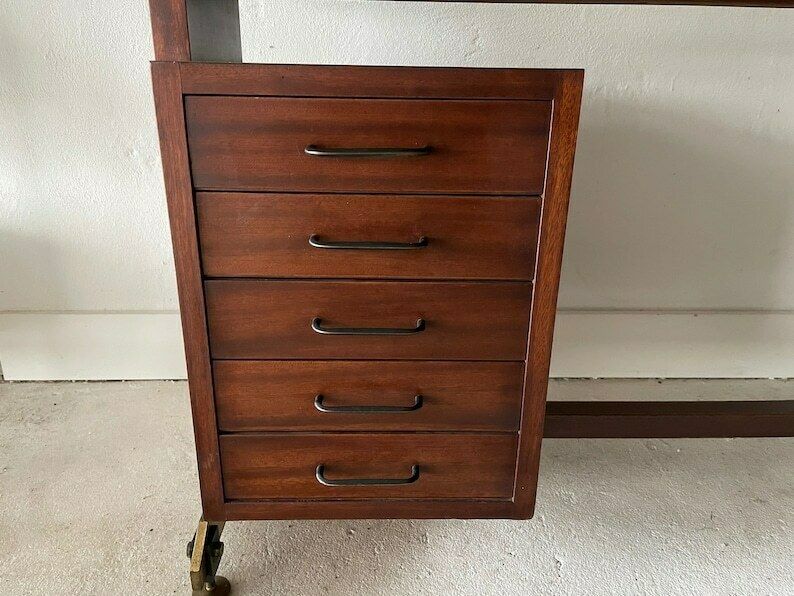Mid Century Modern Italian Desk With 5 Drawers, 1960s, Italy photo buy