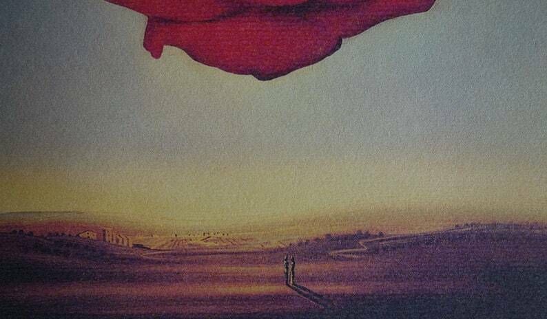 Fine Surrealist Edition Print, Rose, Salvador Dali, Signed & Stamped photo for sale