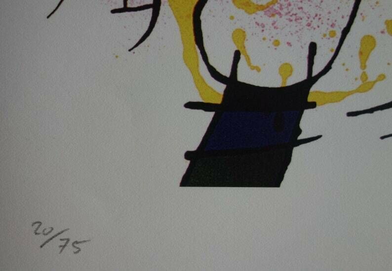 Fine Surrealist Limited Edition Print, Joan Miro, Signed & Numbered photo Art