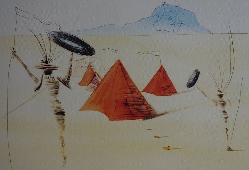 Fine Surrealist Limited Edition Print, Salvador Dali, Signed & Numbered In Pencil photo furniture