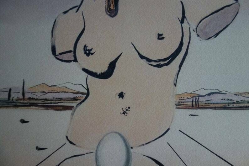 Fine Surrealist Limited Edition Print, Salvador Dali, Signed & Numbered In Pencil photo Art