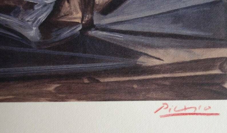 Rare Fine Cubist Print   Bull, Pablo Picasso, Hand Signed & Stamped photo for sale