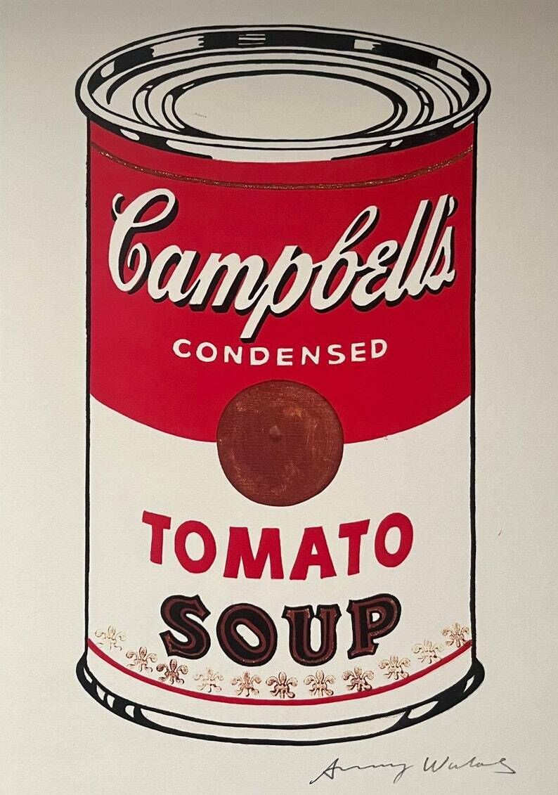 photo for sale Fine Pop Art Limited Edition Print – Campbell’s Soup Can, Andy Warhol, Hand Signed & Numbered, With Estate Stamp