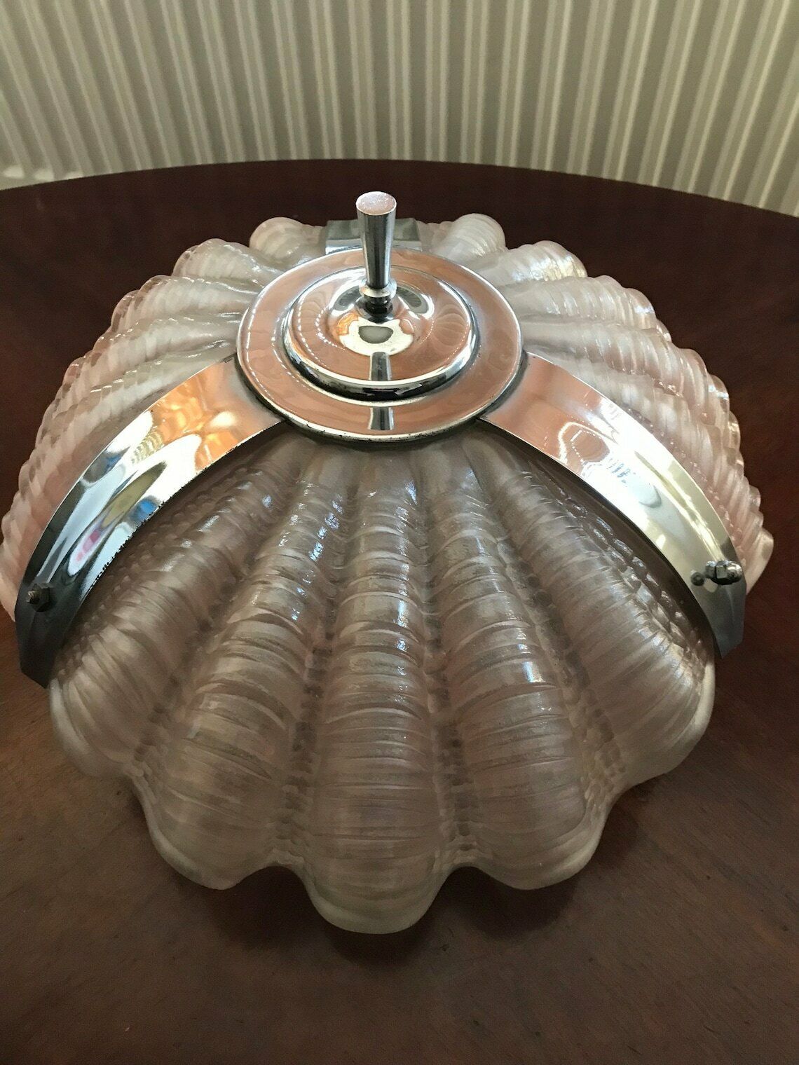 Original Art Deco Ceiling Pendant Scallop Shell Light Shade/Chandelier C/W Chain.Superb photo vinterior