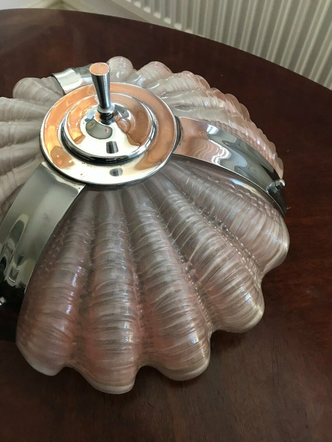 Original Art Deco Ceiling Pendant Scallop Shell Light Shade/Chandelier C/W Chain.Superb photo buy