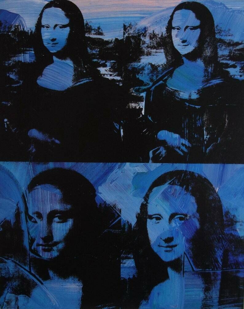 Fine Pop Art Limited Edition Print – Mona Lisa, Andy Warhol, Stamp Signed photo furniture